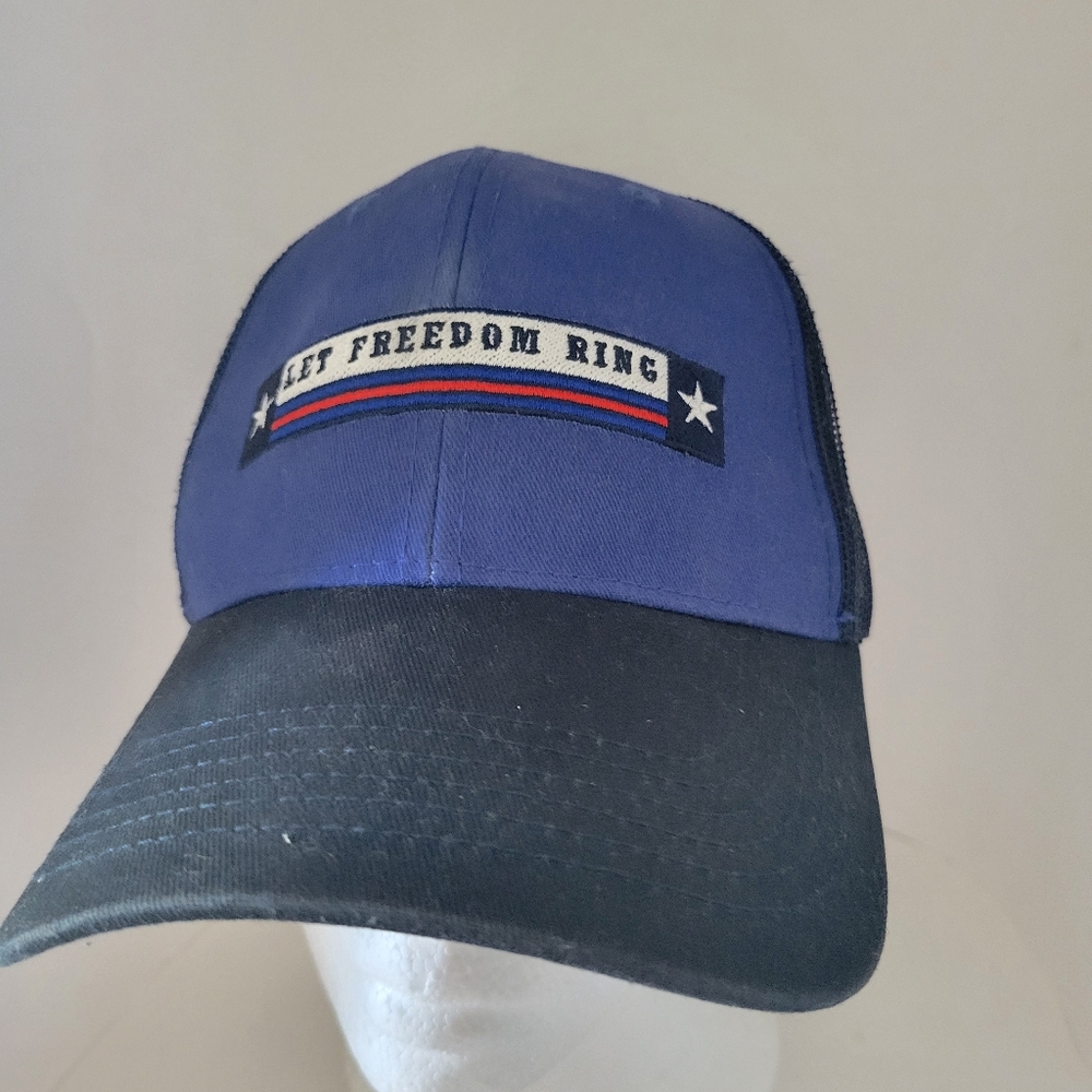 BLACK CANYON Royal Blue Baseball Cap USA Let Freedom Ring Mesh Sides Adjustable
